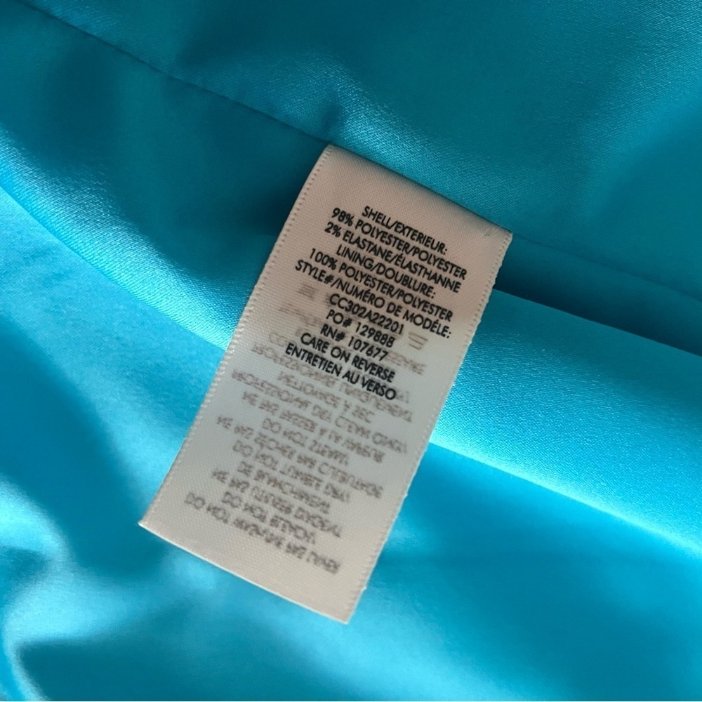 Alice + Olivia Shan Solid Oversized Satin Blazer - Ocean Blue - Size 4 - Picture 9 of 15